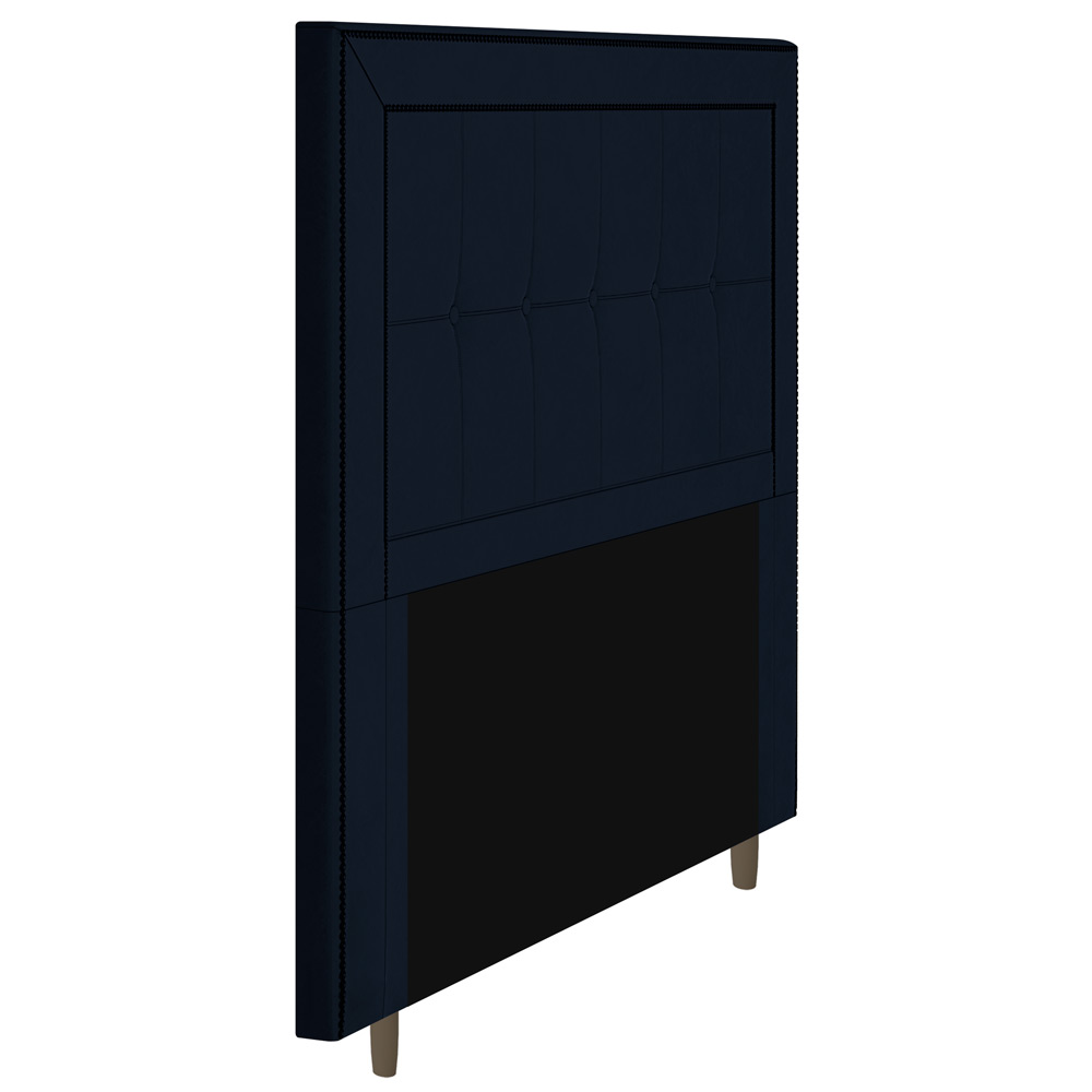 Cabeceira Cama Box Casal Queen Size Luxor 160cm com Tachas e Frame Veludo Azul Marinho - Desk Design