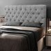 Cabeceira Cama Box Casal Queen Size Lylla 160cm Capitonê com Frame Linho Cinza - Desk Design
