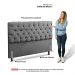 Cabeceira Cama Box Casal Queen Size Lylla 160cm Capitonê com Frame Linho Cinza - Desk Design