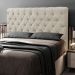 Cabeceira Cama Box Casal Queen Size Lylla 160cm Capitonê com Frame Sintético Bege - Desk Design