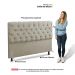 Cabeceira Cama Box Casal Queen Size Lylla 160cm Capitonê com Frame Sintético Bege - Desk Design