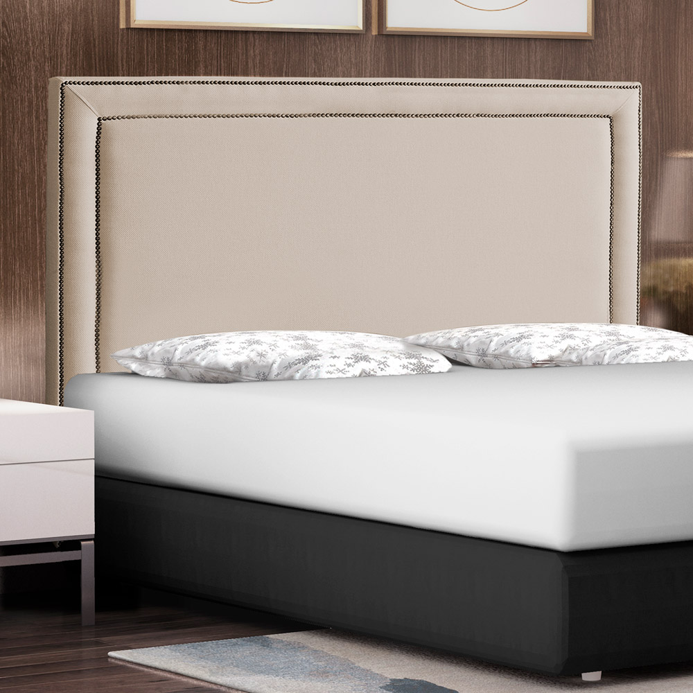Cabeceira Cama Box Casal Queen Size Maísa 160cm Com Frame Linho Bege - Desk Design