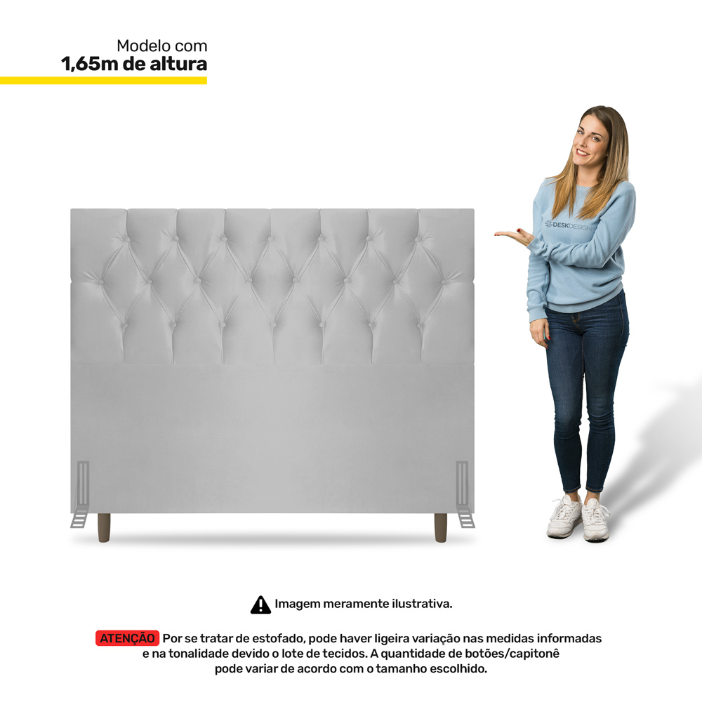 Cabeceira Cama Box Casal Queen Size Madrid 160cm Corano Branco - Desk Design