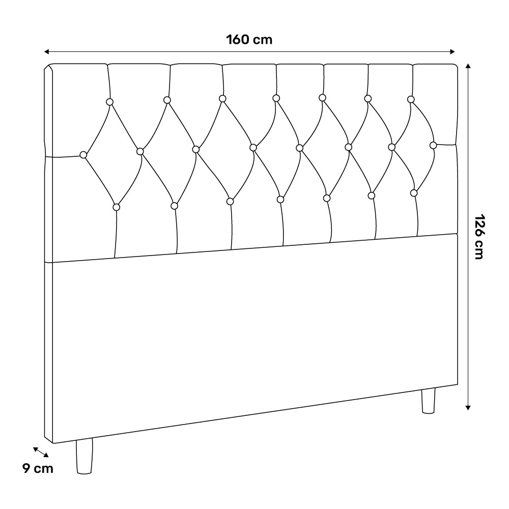 Cabeceira Cama Box Casal Queen Size Madrid 160cm Corano Branco - Desk Design