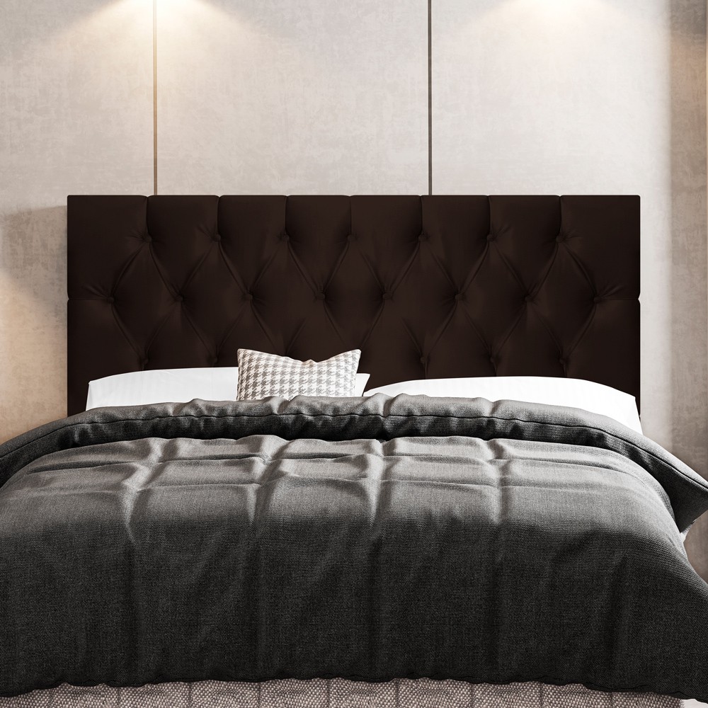 Cabeceira Cama Box Casal Queen Size Madrid 160cm Corano Marrom - Desk Design