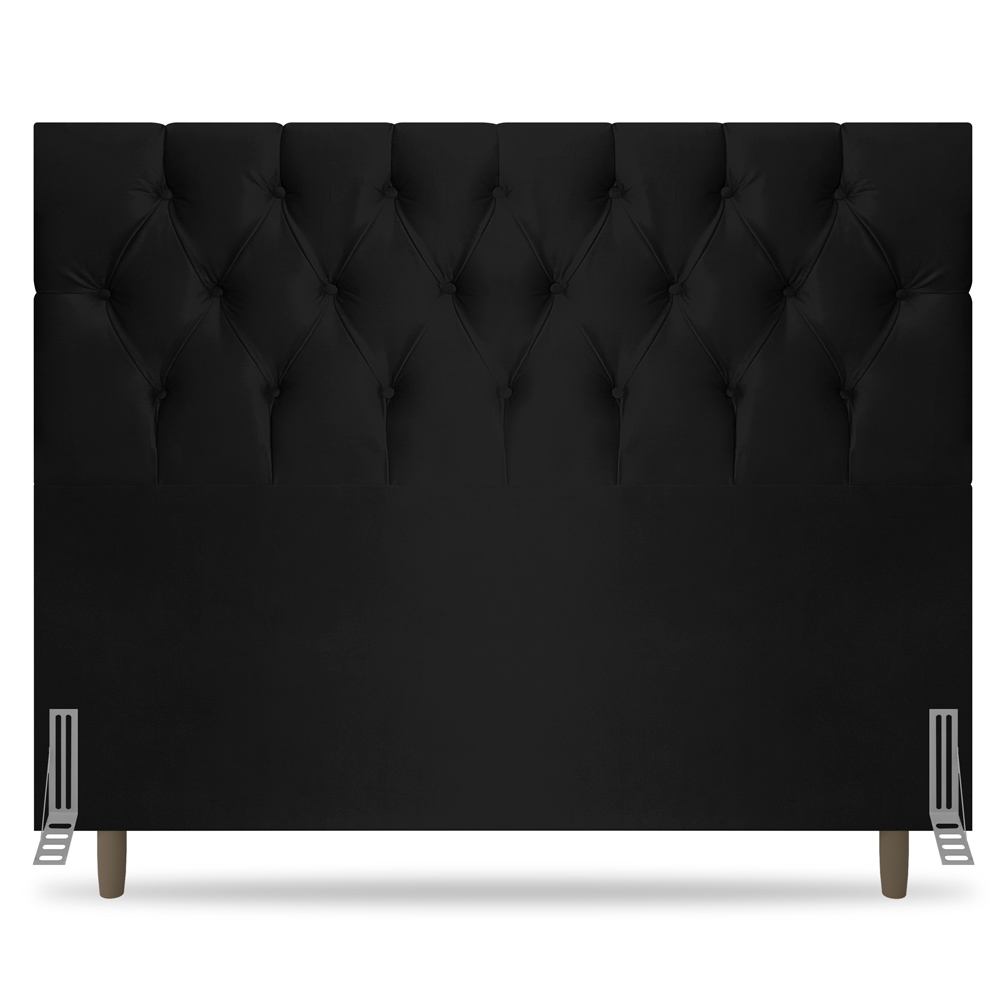 Cabeceira Cama Box Casal Queen Size Madrid 160cm Corano Preto - Desk Design