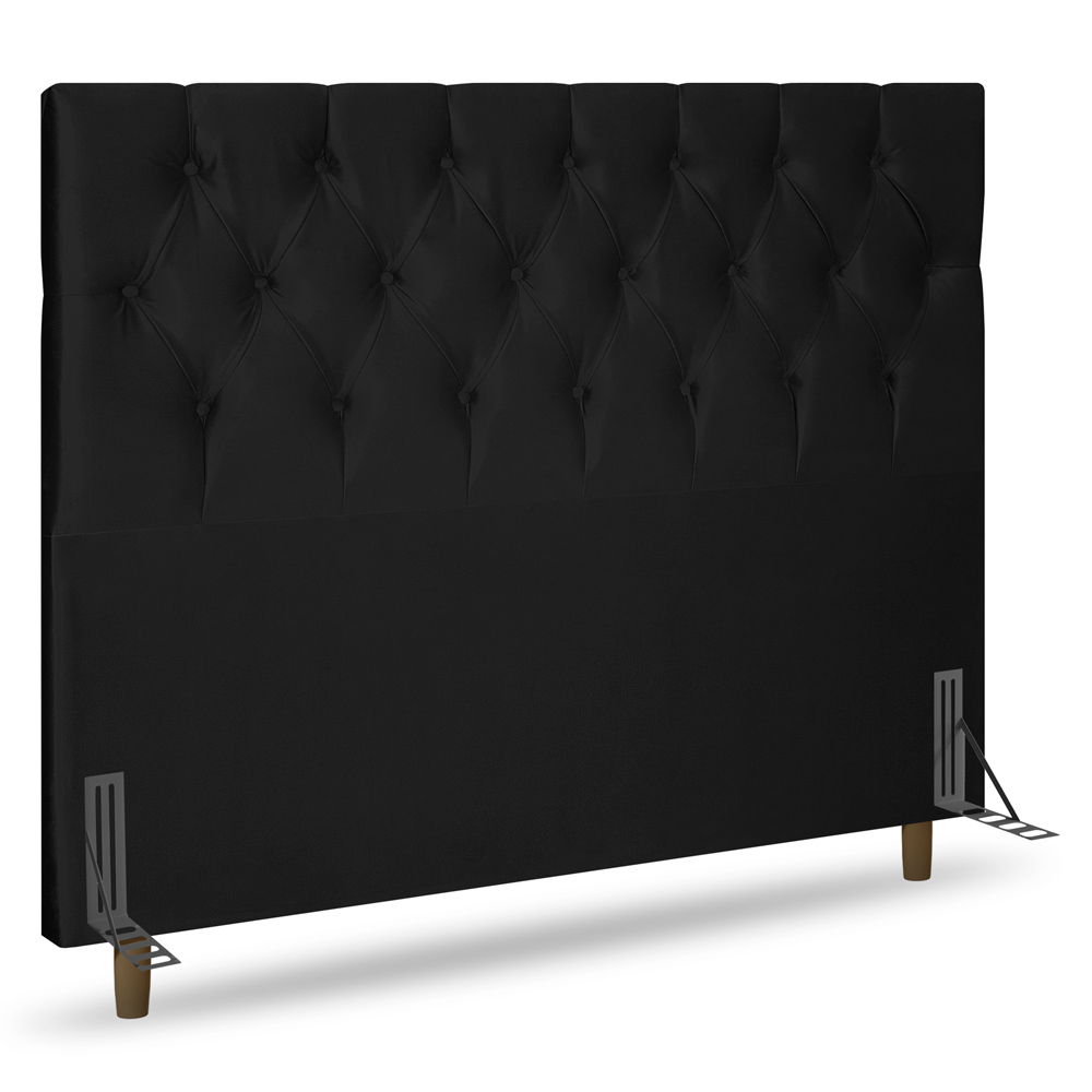 Cabeceira Cama Box Casal Queen Size Madrid 160cm Corano Preto - Desk Design