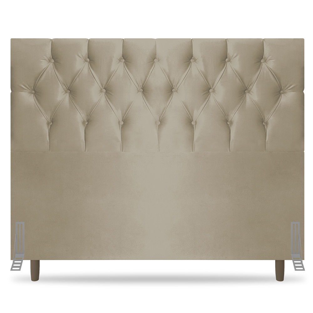 Cabeceira Cama Box Casal Queen Size Madrid 160cm Suede Bege - Desk Design