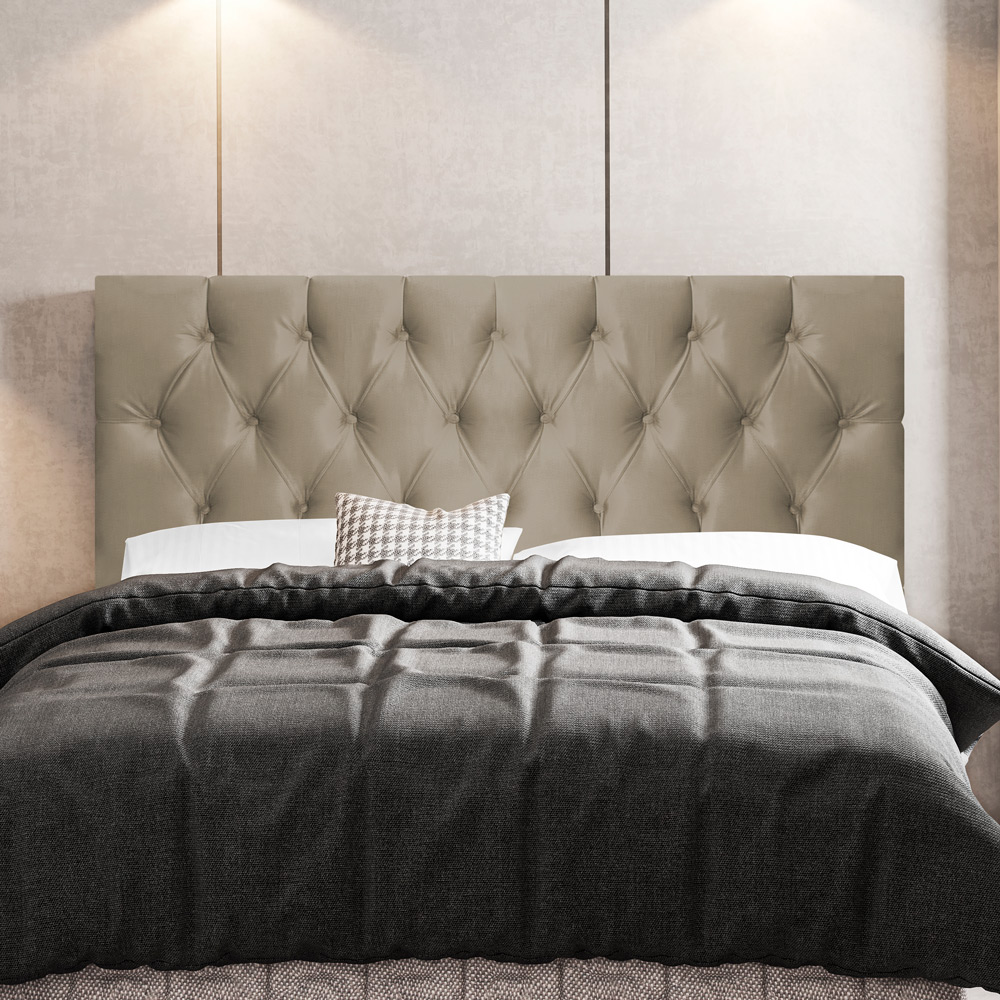 Cabeceira Cama Box Casal Queen Size Madrid 160cm Suede Bege - Desk Design