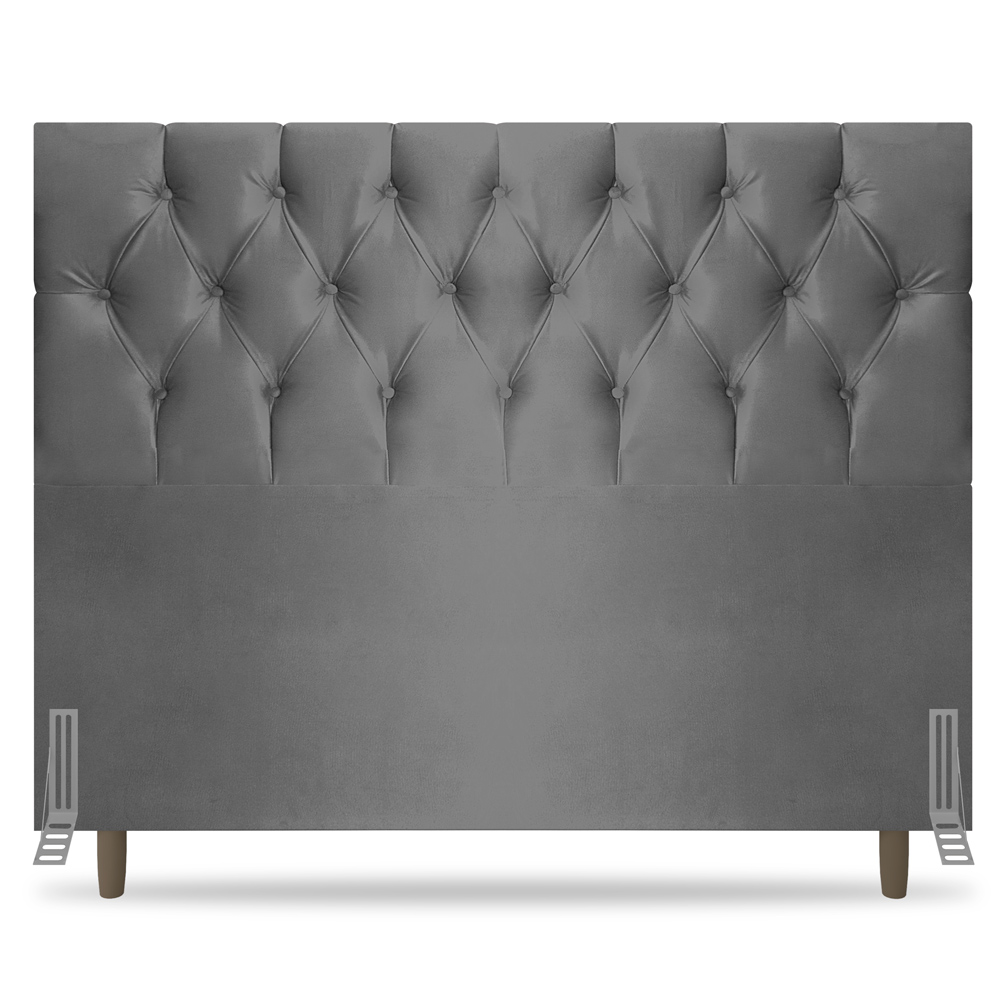 Cabeceira Cama Box Casal Queen Size Madrid 160cm Suede Cinza - Desk Design