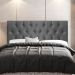 Cabeceira Cama Box Casal Queen Size Madrid 160cm Suede Cinza - Desk Design