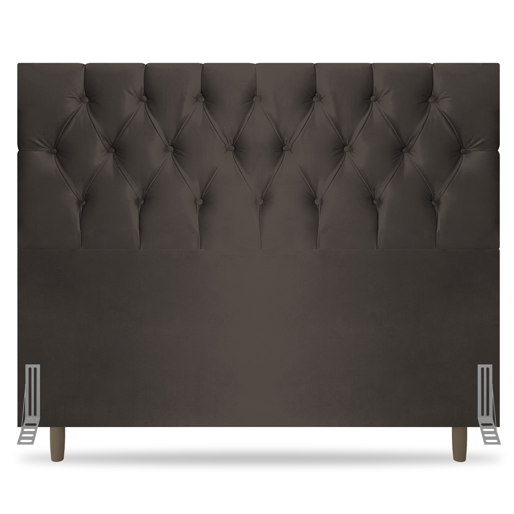 Cabeceira Cama Box Casal Queen Size Madrid 160cm Suede Marrom - Desk Design