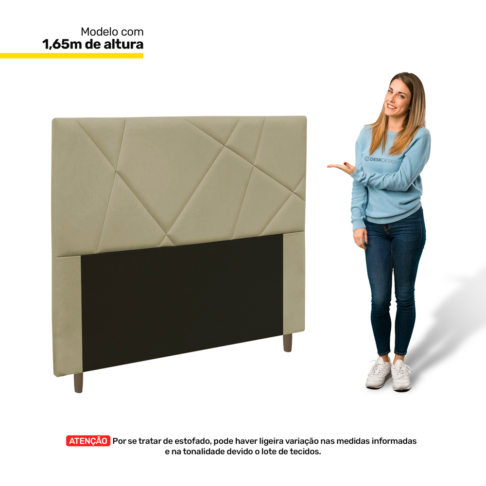 Cabeceira Cama Box Casal Queen Size Mali 160cm Corano Bege - Desk Design
