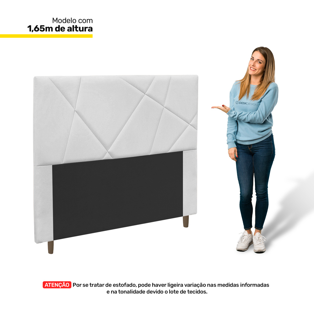 Cabeceira Cama Box Casal Queen Size Mali 160cm Corano Branco - Desk Design