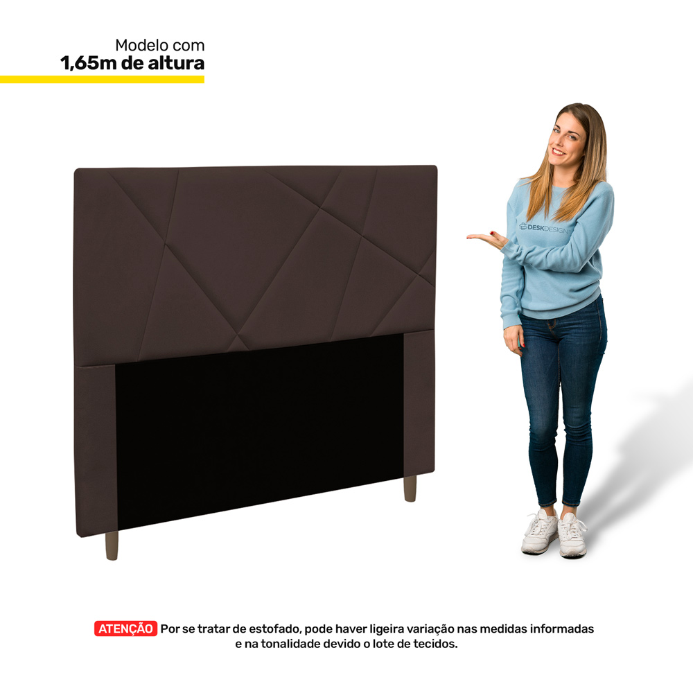 Cabeceira Cama Box Casal Queen Size Mali 160cm Corano Marrom - Desk Design