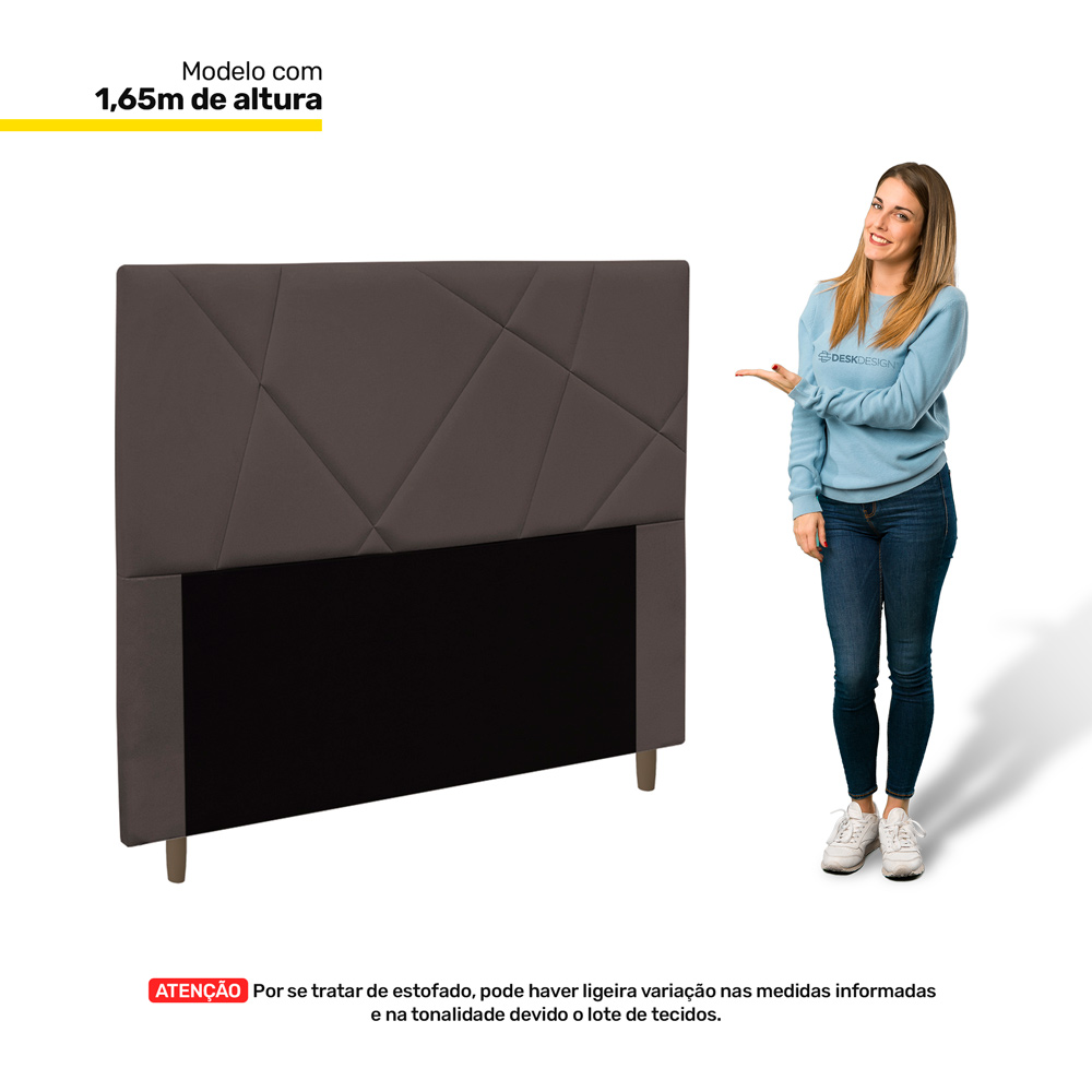 Cabeceira Cama Box Casal Queen Size Mali 160cm Suede Marrom - Desk Design