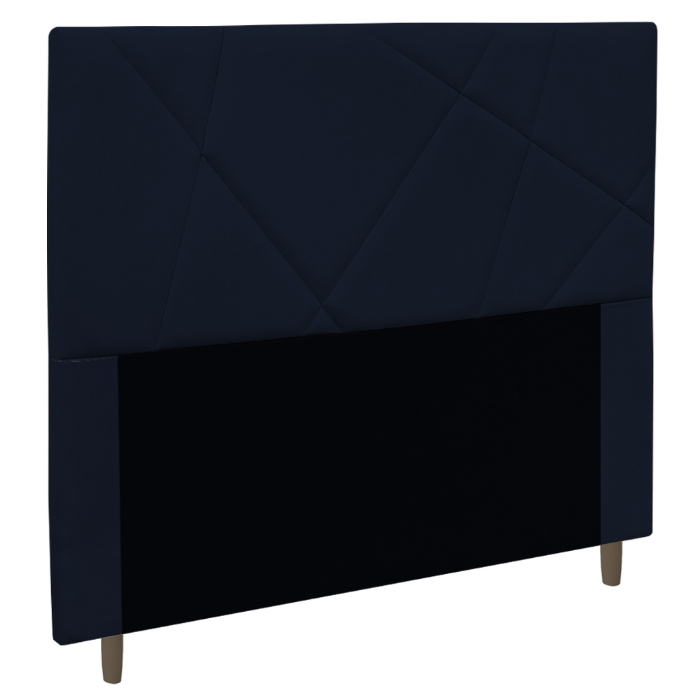 Cabeceira Cama Box Casal Queen Size Mali 160cm Veludo Azul Marinho - Desk Design
