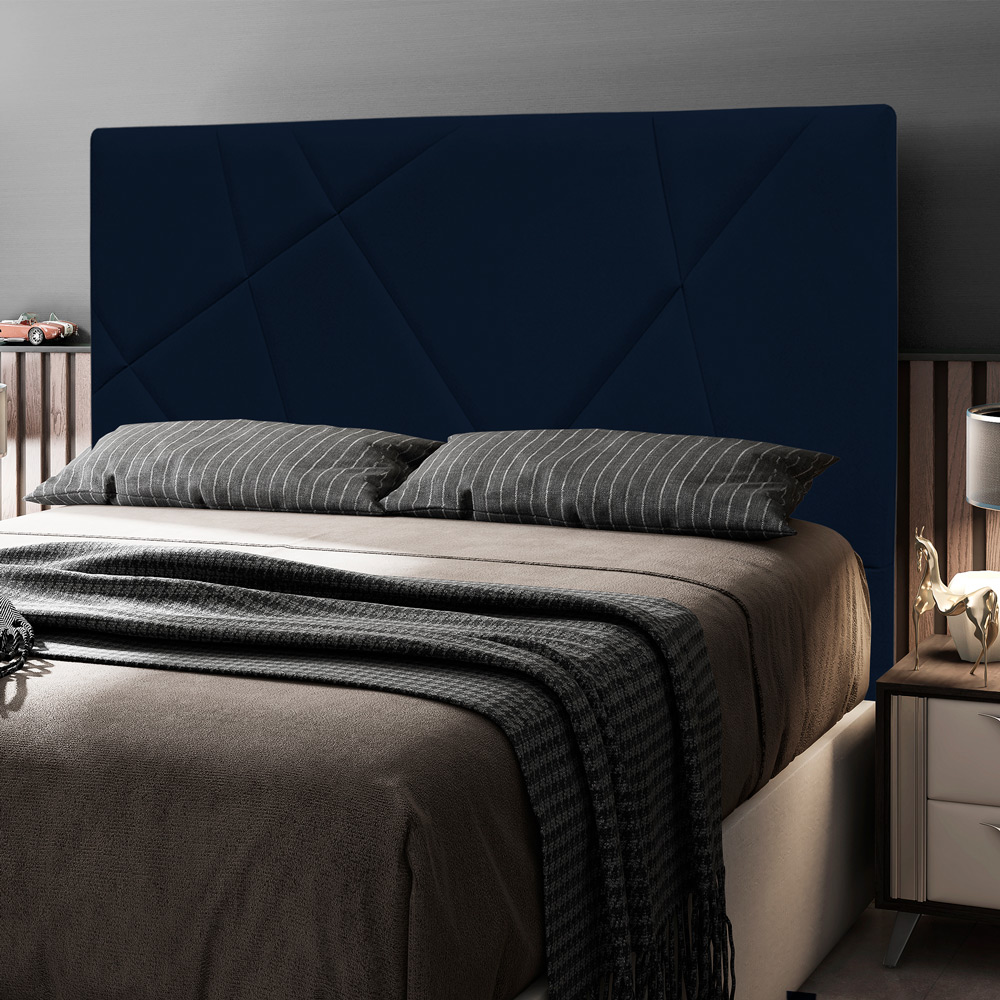 Cabeceira Cama Box Casal Queen Size Mali 160cm Veludo Azul Marinho - Desk Design