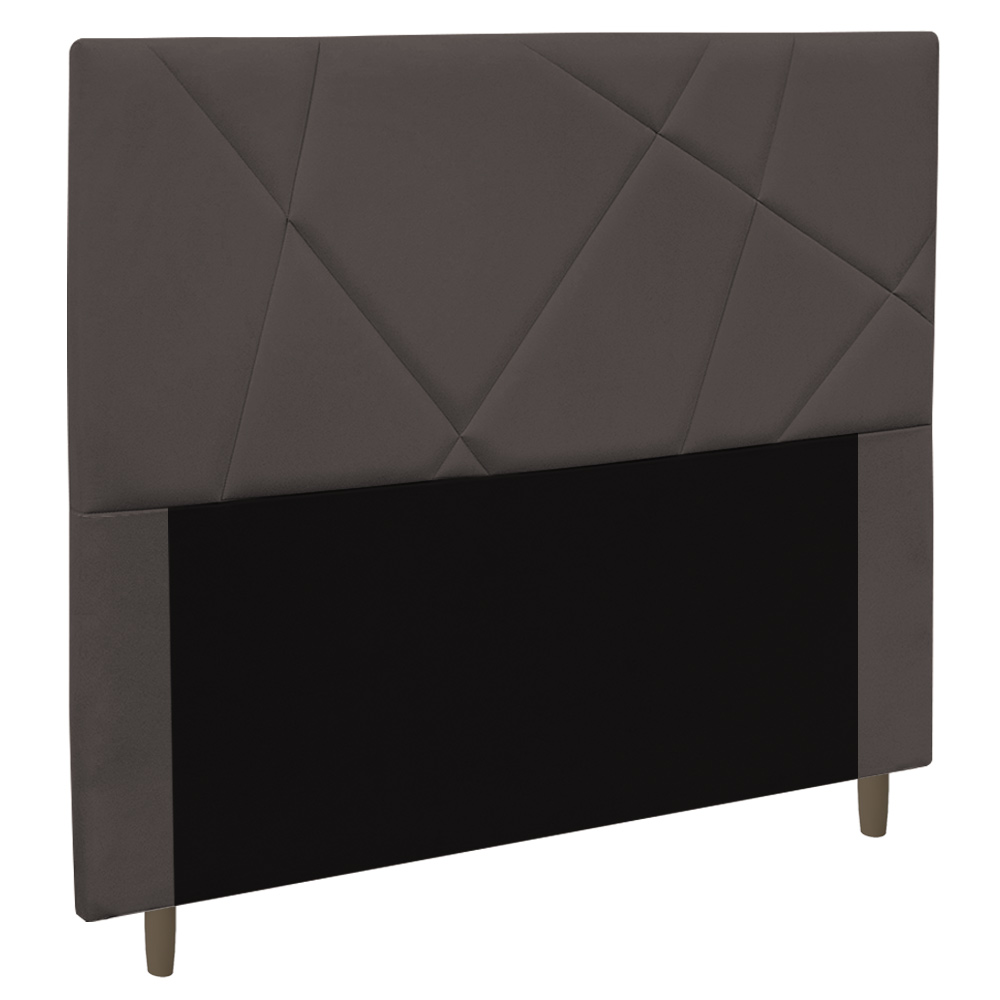 Cabeceira Cama Box Casal Queen Size Mali 160cm Veludo Marrom - Desk Design