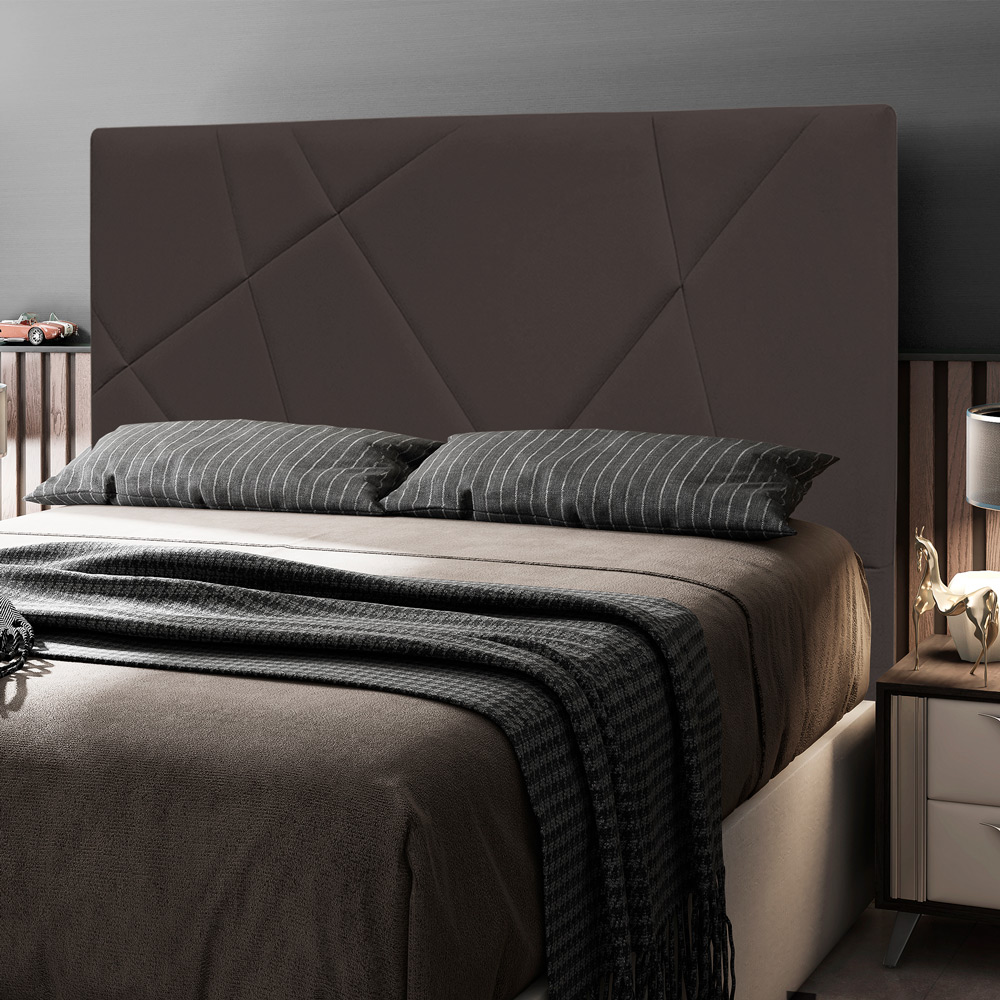 Cabeceira Cama Box Casal Queen Size Mali 160cm Veludo Marrom - Desk Design