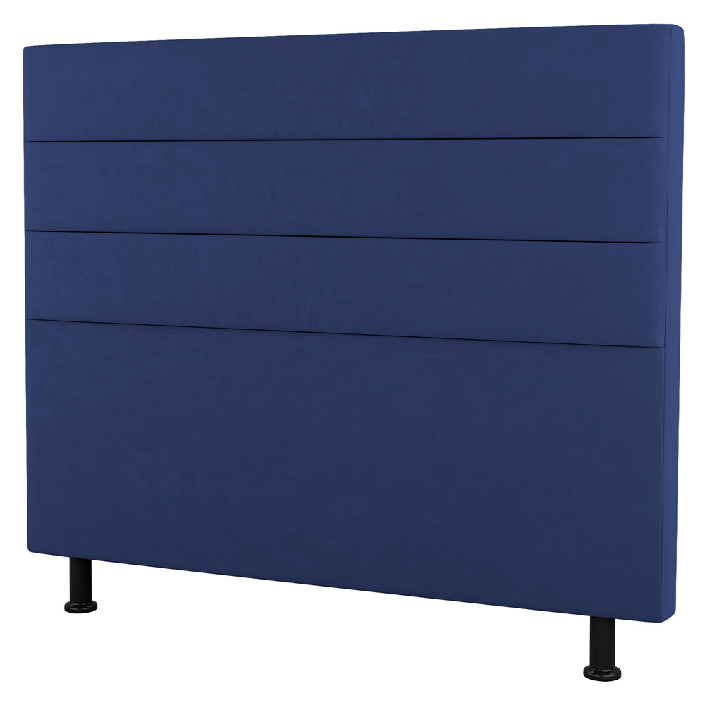 Cabeceira Cama Box Casal Queen Size Malik 160cm Suede Azul Marinho - Desk Design