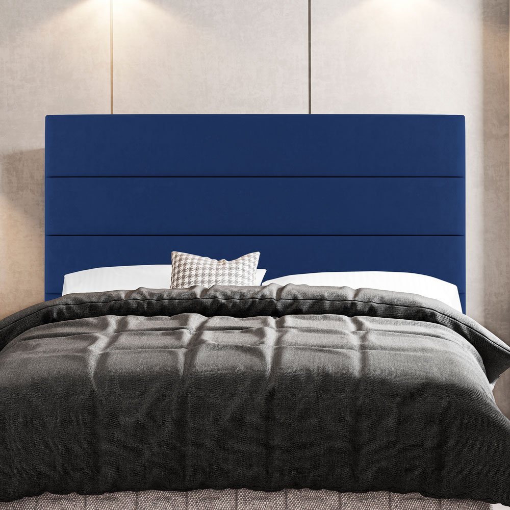 Cabeceira Cama Box Casal Queen Size Malik 160cm Suede Azul Marinho - Desk Design