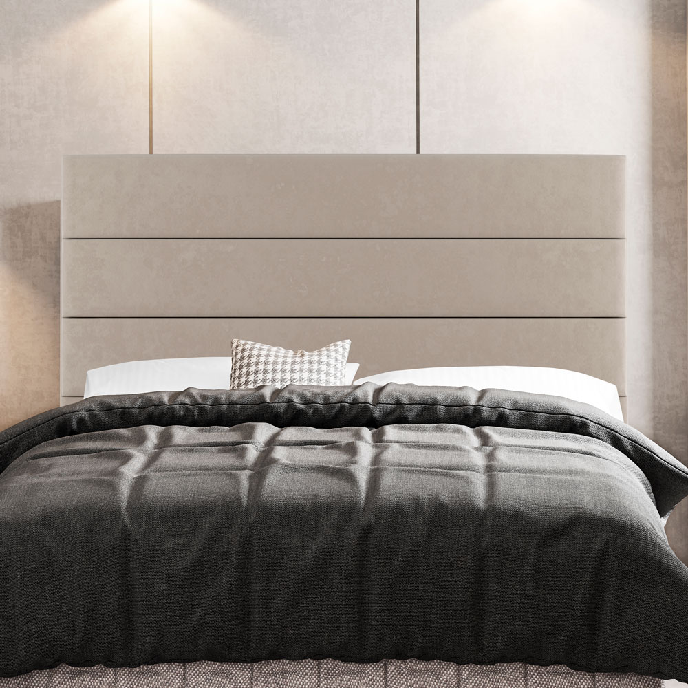 Cabeceira Cama Box Casal Queen Size Malik 160cm Suede Bege - Desk Design