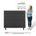 Cabeceira Cama Box Casal Queen Size Malik 160cm Suede Cinza Escuro - Desk Design