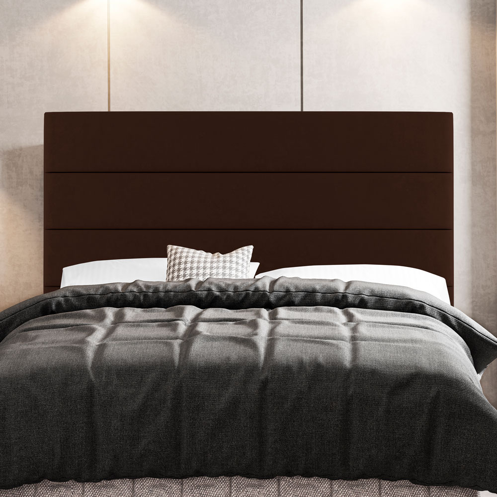 Cabeceira Cama Box Casal Queen Size Malik 160cm Suede Marrom - Desk Design