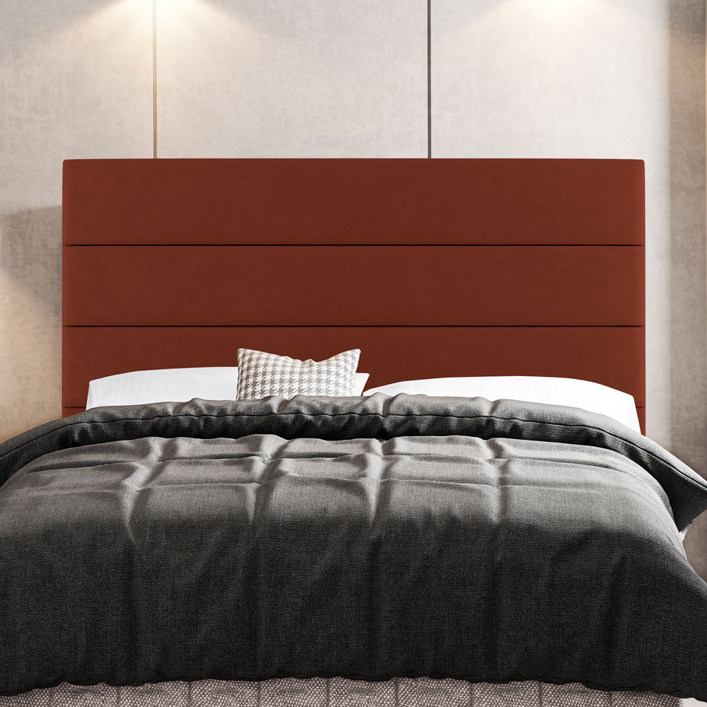 Cabeceira Cama Box Casal Queen Size Malik 160cm Suede Terracota - Desk Design