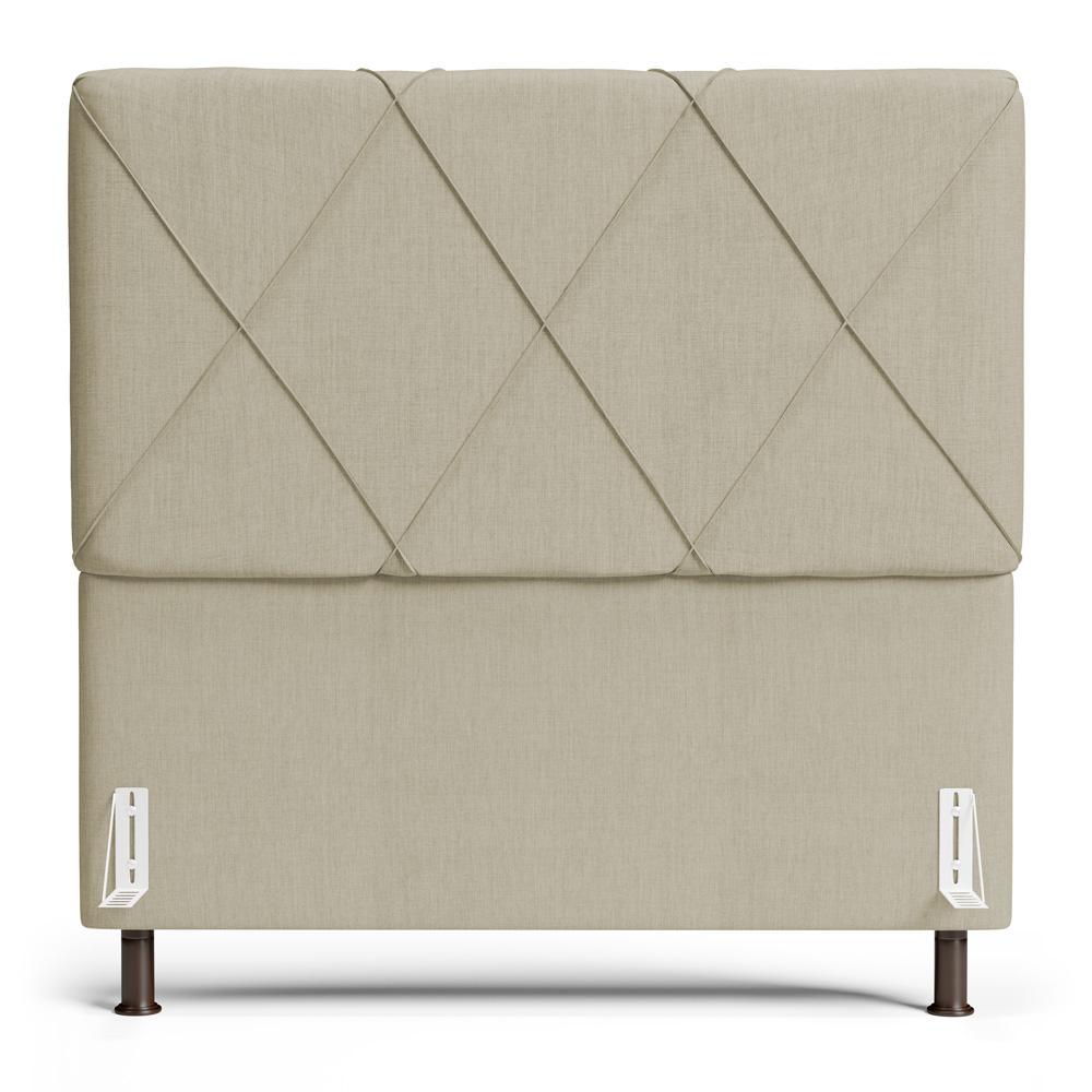 Cabeceira Cama Box Casal Queen Size Mel 160cm com Frame Linho Bege - Desk Design