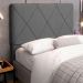 Cabeceira Cama Box Casal Queen Size Mel 160cm com Frame Linho Cinza - Desk Design