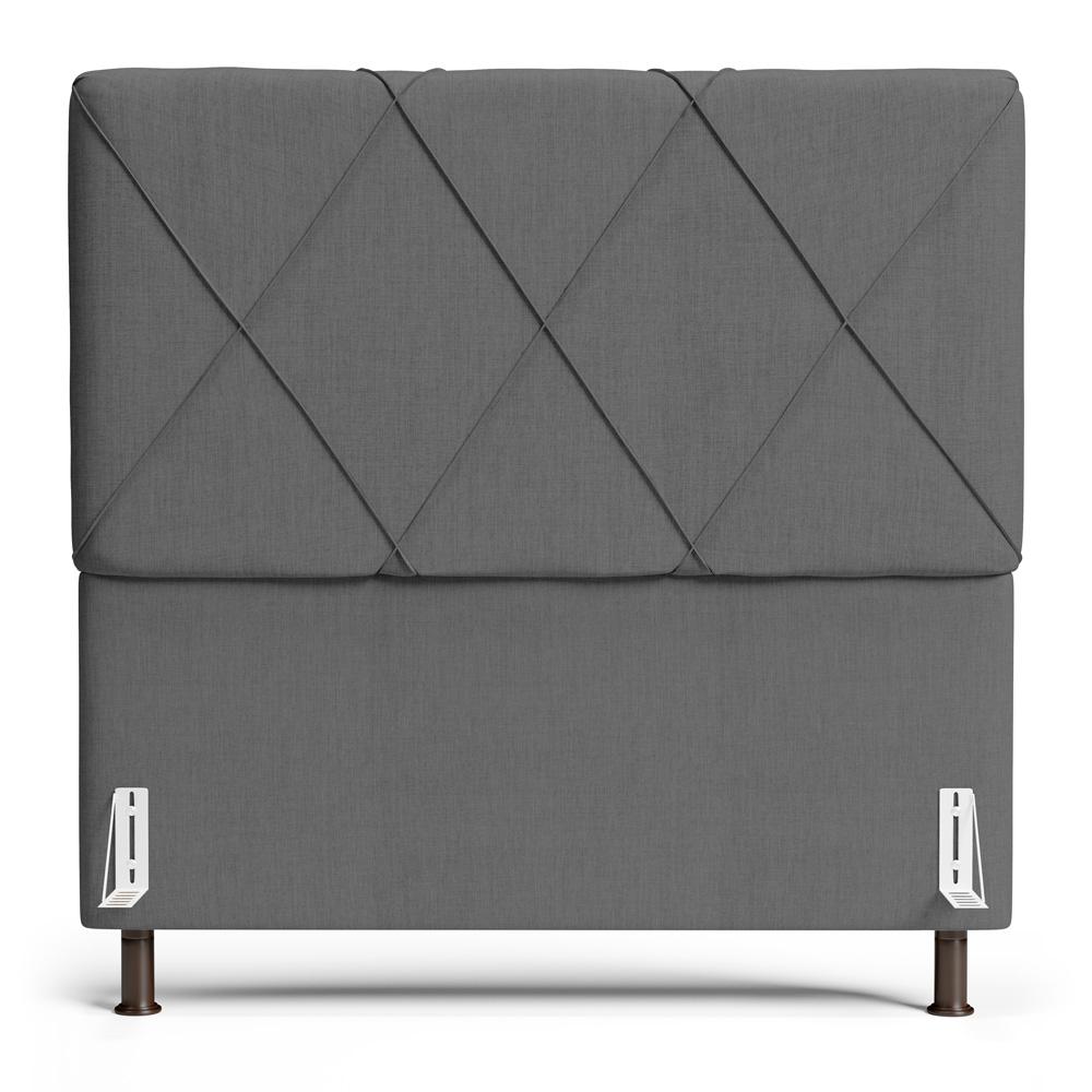 Cabeceira Cama Box Casal Queen Size Mel 160cm com Frame Linho Cinza - Desk Design