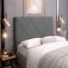 Cabeceira Cama Box Casal Queen Size Mel 160cm com Frame Linho Cinza - Desk Design