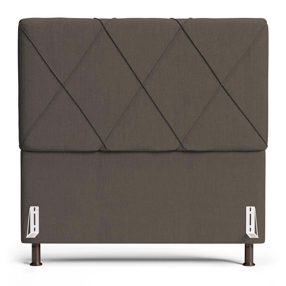 Cabeceira Cama Box Casal Queen Size Mel 160cm com Frame Linho Marrom - Desk Design
