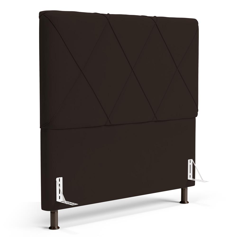 Cabeceira Cama Box Casal Queen Size Mel 160cm com Frame Sintético Marrom - Desk Design