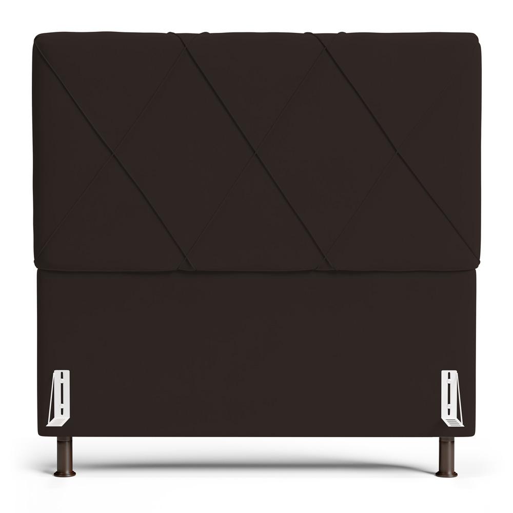Cabeceira Cama Box Casal Queen Size Mel 160cm com Frame Sintético Marrom - Desk Design