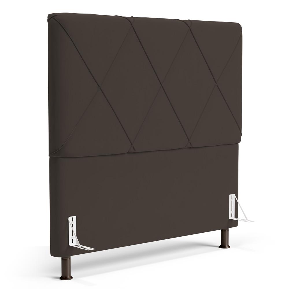Cabeceira Cama Box Casal Queen Size Mel 160cm com Frame Suede Marrom - Desk Design