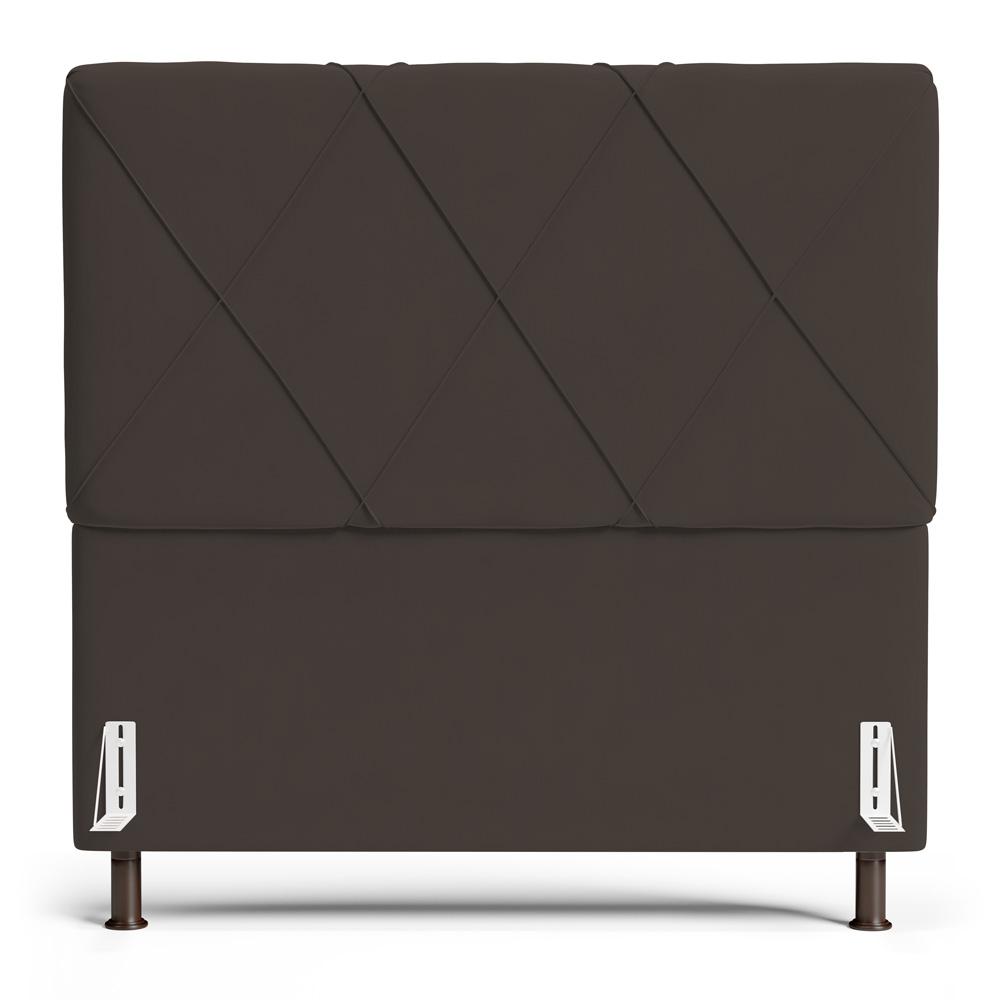 Cabeceira Cama Box Casal Queen Size Mel 160cm com Frame Suede Marrom - Desk Design