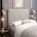 Cabeceira Cama Box Casal Queen Size Mel 160cm com Frame Veludo Bege - Desk Design