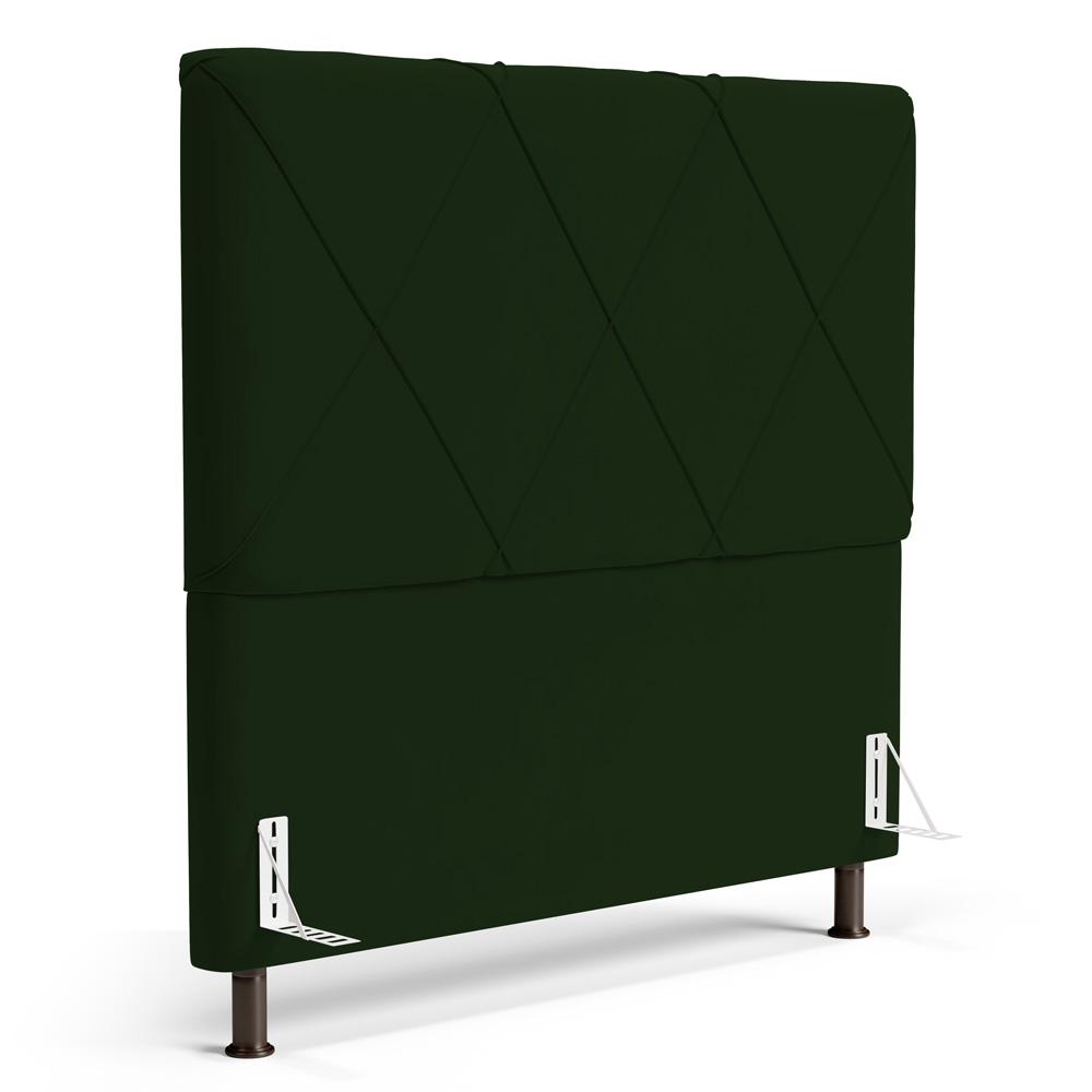 Cabeceira Cama Box Casal Queen Size Mel 160cm com Frame Veludo Verde - Desk Design