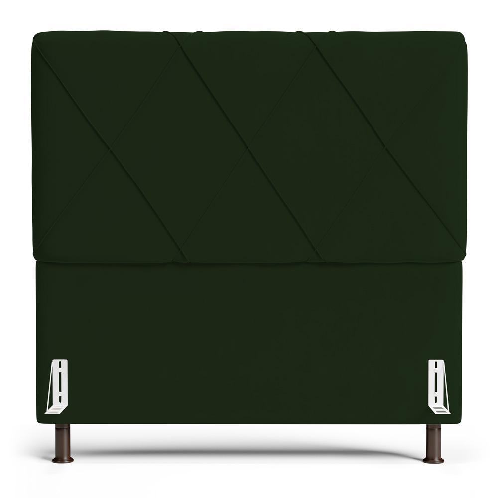 Cabeceira Cama Box Casal Queen Size Mel 160cm com Frame Veludo Verde - Desk Design