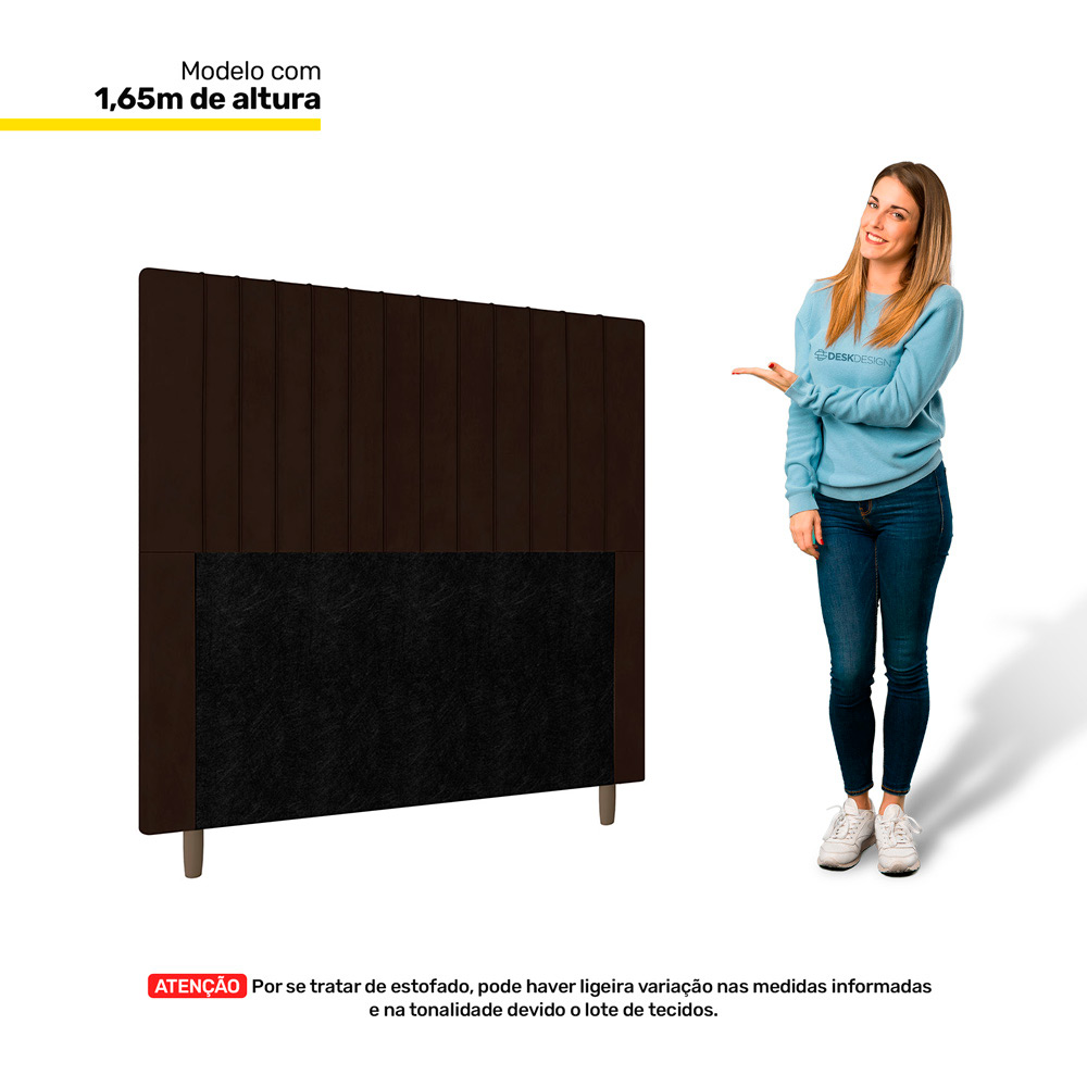 Cabeceira Cama Box Casal Queen Size Nala 160cm Corano Marrom - Desk Design