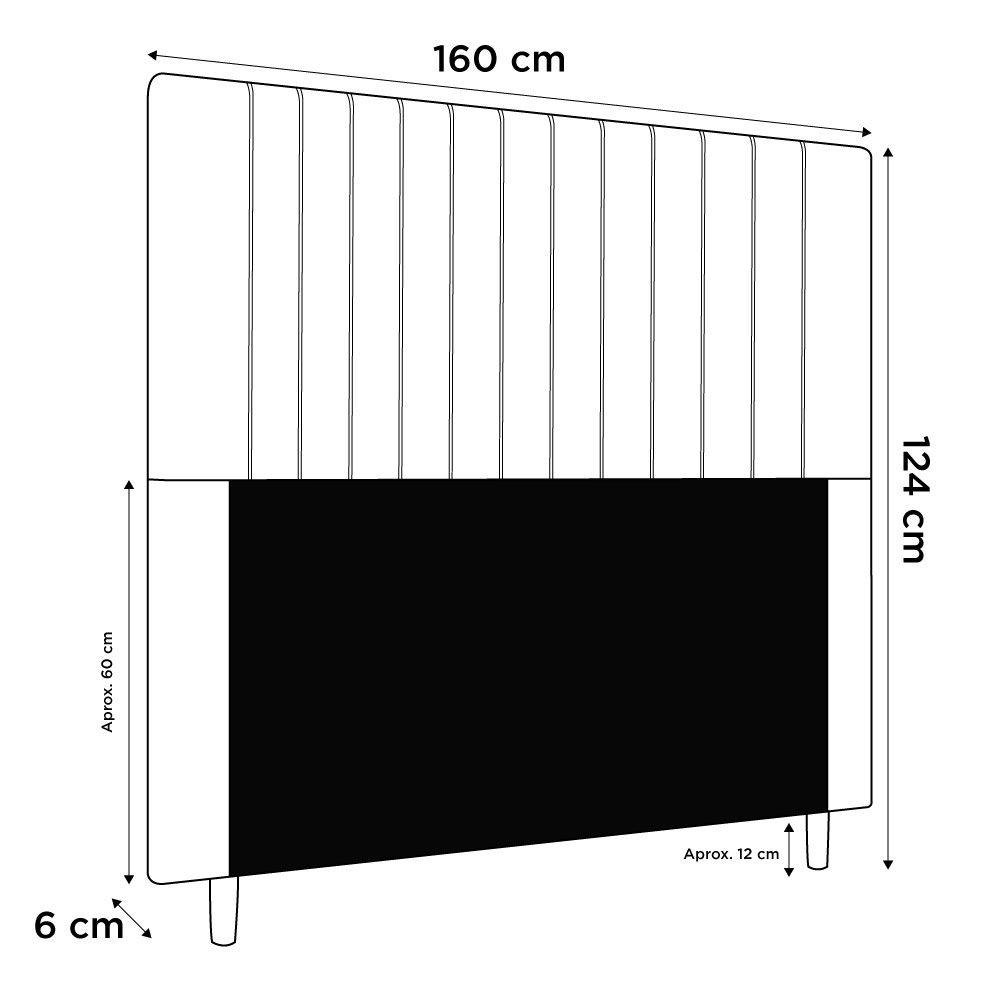 Cabeceira Cama Box Casal Queen Size Nala 160cm Veludo Azul Marinho - Desk Design