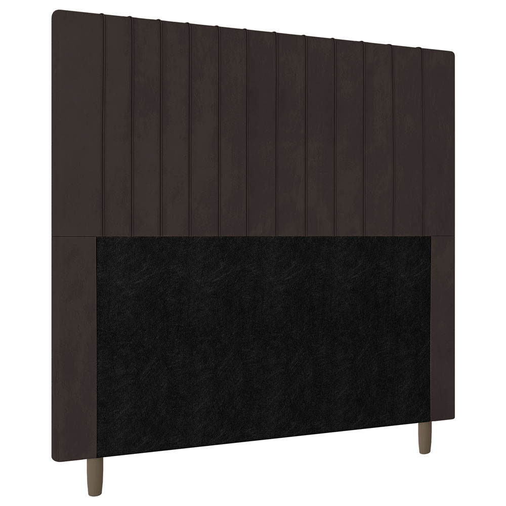 Cabeceira Cama Box Casal Queen Size Nala 160cm Veludo Marrom - Desk Design