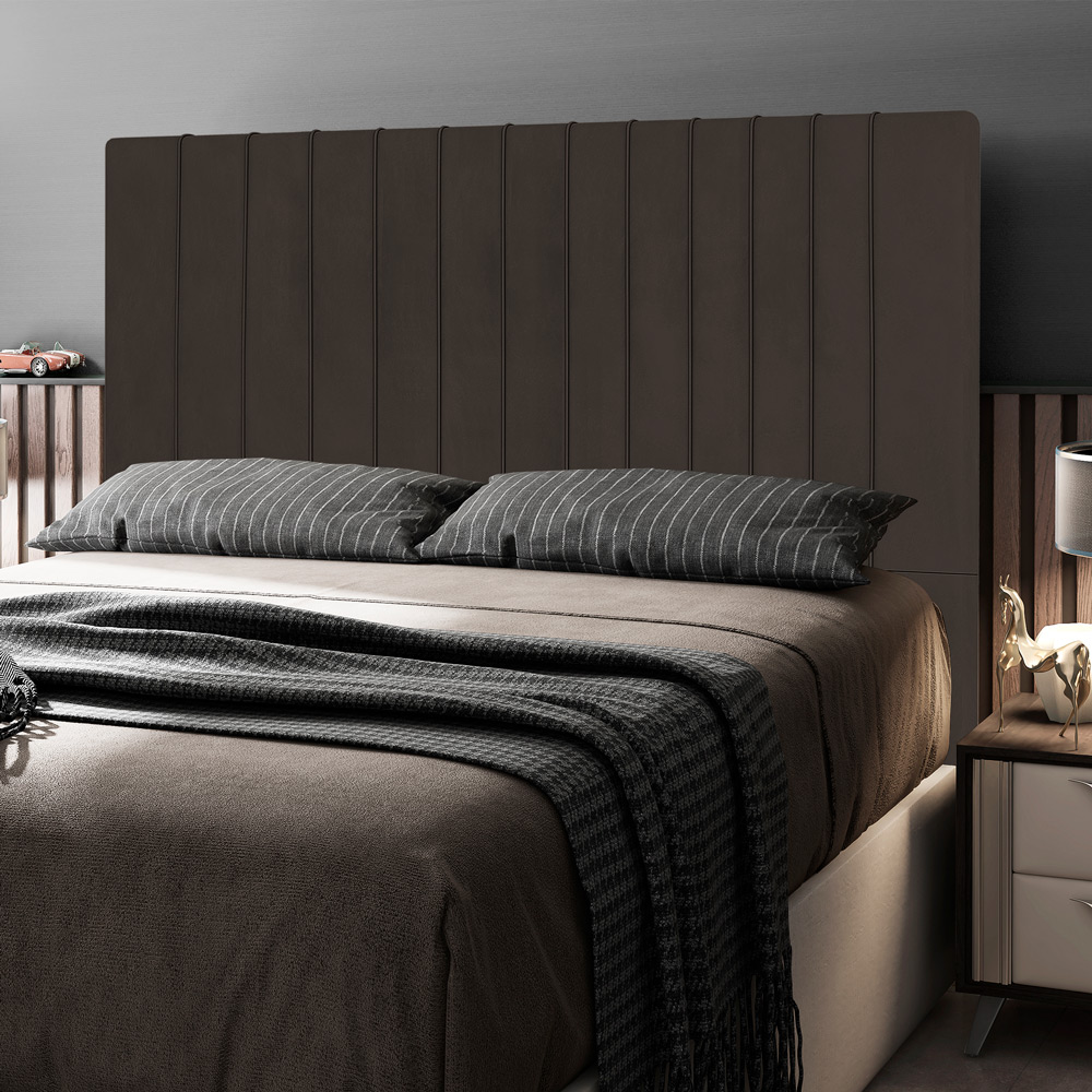 Cabeceira Cama Box Casal Queen Size Nala 160cm Veludo Marrom - Desk Design