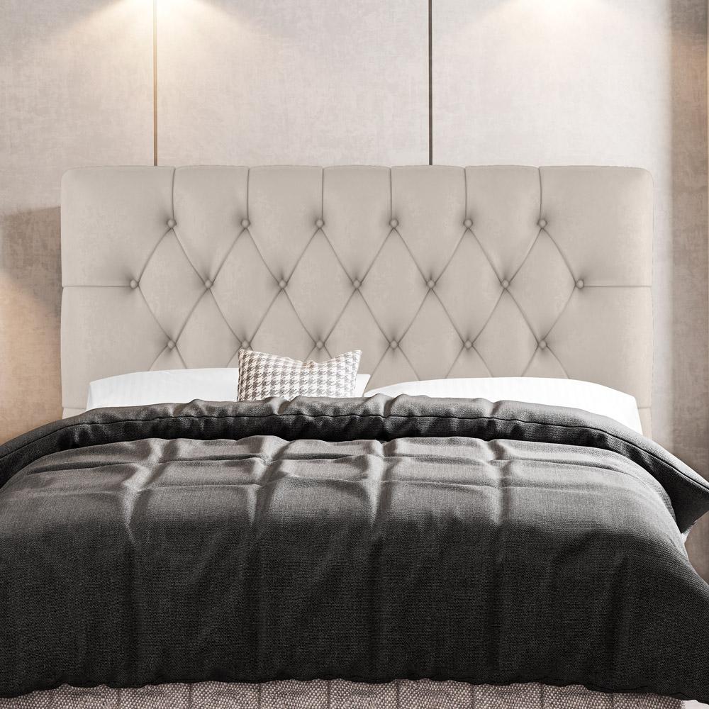 Cabeceira Cama Box Casal Queen Size Nice 160cm Linho Bege - Desk Design