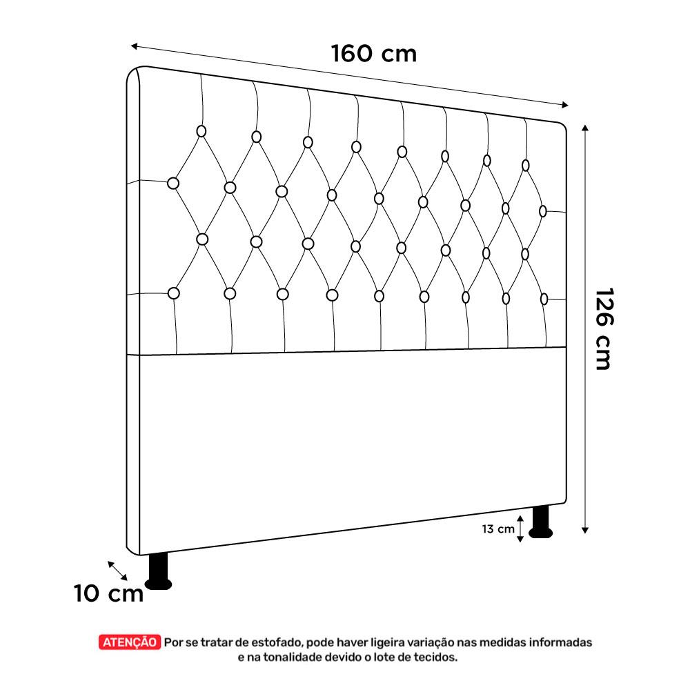 Cabeceira Cama Box Casal Queen Size Nice 160cm Linho Bege - Desk Design