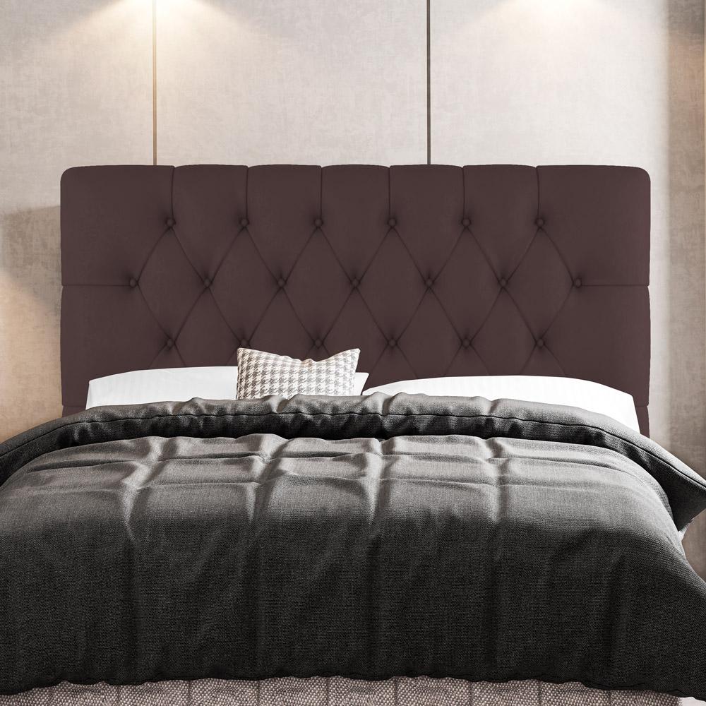 Cabeceira Cama Box Casal Queen Size Nice 160cm Linho Marrom - Desk Design