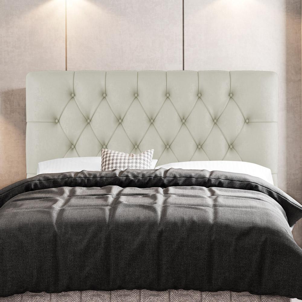 Cabeceira Cama Box Casal Queen Size Nice 160cm Sintético Bege - Desk Design